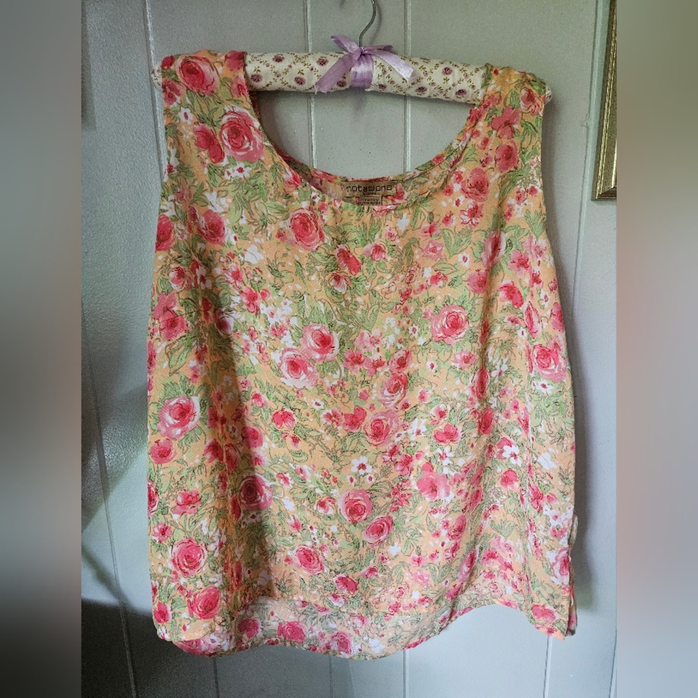 Notations Peach Floral Blouse